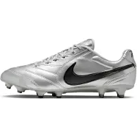 Nike Tiempo Ligera Pro Gras Voetbalschoenen (FG) Metallic Zilver Zwart