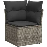 vidaXL 13-delige Loungeset met kussens poly rattan grijs