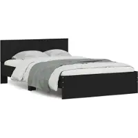 vidaXL Bedframe met hoofdeinde zwart 140x200 cm