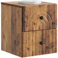 vidaXL Muurbevestigde Nachttafel 2 st Oud hout 33 x 34,5 x 40 cm