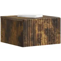 vidaXL Muurbevestigde Nachttafel 2 st Gerookt eiken 33 x 34,5 x 20 cm