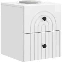 vidaXL Muurbevestigde Nachttafel 2 st Hoogglans Wit 33 x 34,5 x 40 cm