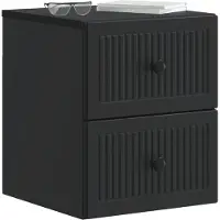 vidaXL Muurbevestigde Nachttafel 2 st Zwart 33 x 34,5 x 40 cm