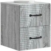 vidaXL Muurbevestigde Nachttafel 2 pcs Grijs sonoma 34,5 x 33 x 40 cm