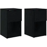 vidaXL Bedkast 2 st Zwart eiken 29 x 31,5 x 49 cm Bewerkt hout