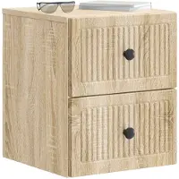 vidaXL Muurbevestigde Nachttafel 2 pcs Sonoma Eiken 33 x 34,5 x 40 cm