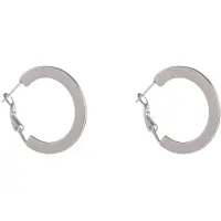 Go Dutch Label Oorringen Flat Hoop - 30mm Zilverkleurig