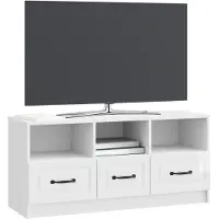 vidaXL TV Kast met lade Hoogglans Wit 102 x 34,5 x 47 cm Bewerkt hout