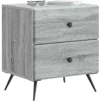vidaXL Nachtkastje 2 st Grijs sonoma 43 x 34,5 x 47,5 cm Bewerkt hout