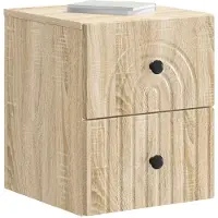 vidaXL Muurbevestigde Nachttafel 2 st Sonoma Eiken 33 x 34,5 x 40 cm