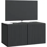 vidaXL Wandmontage TV-kast 59,5 x 31 x 30 cm Zwart Bewerkt hout
