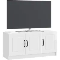 vidaXL TV Kast Hoogglans Wit 99 x 34,5 x 47 cm Bewerkt hout
