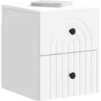 vidaXL Muurbevestigde Nachttafel 2 st Wit 33 x 34,5 x 40 cm
