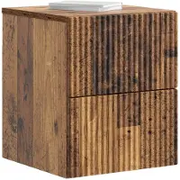 vidaXL Muurbevestigde Nachttafel 2 st Oud hout 33 x 34,5 x 40 cm