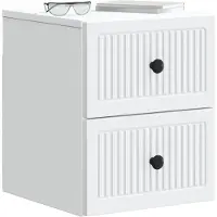 vidaXL Muurbevestigde Nachttafel 2 st Wit 33 x 34,5 x 40 cm