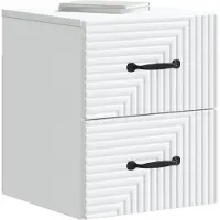 vidaXL Muurbevestigde Nachttafel 2 st Wit 34,5 x 33 x 40 cm