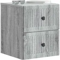 vidaXL Muurbevestigde Nachttafel Grijs sonoma 33 x 34,5 x 40 cm
