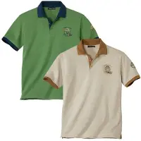 Atlas For Men - Set van 2 polo’s van piquéstof - Heren - Verkrijgbaar in grote maten - XL
