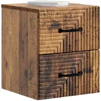vidaXL Muurbevestigde Nachttafel 2 st Oud hout 34,5 x 33 x 40 cm