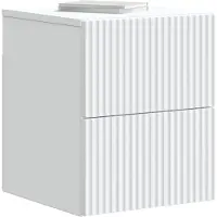 vidaXL Muurbevestigde Nachttafel met lade 2 pcs Wit 33 x 34,5 x 40 cm