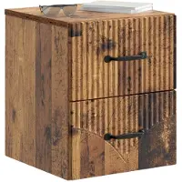 vidaXL Muurbevestigde Nachttafel 2 st Oud hout 34,5 x 33 x 40 cm
