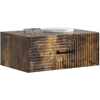 vidaXL Muurbevestigde Nachttafel Gerookt eiken 49 x 34,5 x 20 cm