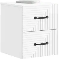 vidaXL Muurbevestigde Nachttafel Hoogglans Wit 34,5 x 33 x 40 cm
