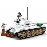 Sluban Army Middelgrote Tank Wit bouwspeelgoed kinderen vanaf 6 jaar - Constructiespeelgoed modelbouw - bouwdoos met 518 bouwstenen - M38-B0978