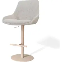 Nolon Niva-Isa Draaibare Tulp Barkruk Beige Gemêleerd - Verstelbaar - Beige Onderstel - Japandi - Comfortabel