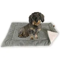FLUFFINO hondendeken maat S, 73 x 45 cm | pluizig, zacht & wasbaar | hondenmat met imitatiesuède voor verhoogde slipweerstand | hondenkussen voor grote & kleine honden of katten [grijs]