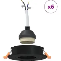 vidaXL Spotje 6 pcs Zwart 9 x 9 x 2 cm Aluminium