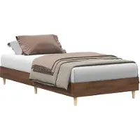 vidaXL Bedframe zonder matras 100x200 cm spaanplaat bruin eikenkleurig