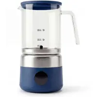 Safecourt Kitchen Glazen Melkopschuimer - Elektrische melkopschuimer - Glazen kan & PFAS-vrij - Vaatwasserbestendig - Blauw