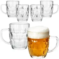 MamboCat 6-delige set DUBLIN bierpul 0,4 liter met reliëf en handvat van glas – 84570