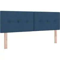 vidaXL LED Hoofdbord met LED-stripverlichting Blauw 144 cm Stof