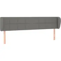 vidaXL Hoofdbord met randen 203x23x78/88 cm stof donkergrijs