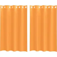 vidaXL Gordijnen Voile met doorvoertules 2 st 140x175 cm oranje