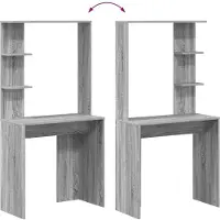 vidaXL Bureau Grijs Sonoma Bewerkt hout 78,5 x 37 x 154,5 cm