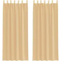 vidaXL Voile gordijnen met lussen 2 st 140x260 cm zand