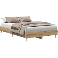 vidaXL Bedframe zonder matras spaanplaat artisanaal eikenkleurig