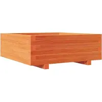 vidaXL Plantenbak 70x70x26,5 cm massief grenenhout wasbruin