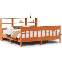 vidaXL Bedframe zonder matras massief grenenhout wasbruin 180x200 cm