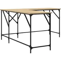 vidaXL Bureau 149x149x75 cm bewerkt hout sonoma eikenkleurig
