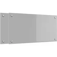 vidaXL Keukenachterwand, 2 stuks, lichtgrijs, 80 x 40 cm, gehard glas