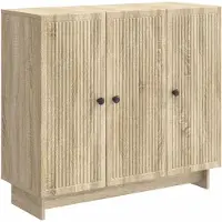 vidaXL Dressoir Sonoma Eiken 89 x 34,5 x 80 cm Bewerkt hout