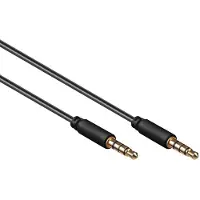 Goobay 3,5mm Jack 4-polig audio slim kabel AWG28 / zwart - 0,50 meter