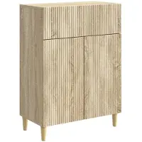 vidaXL Dressoir met lade Sonoma Eiken 66 x 34,5 x 90 cm Bewerkt hout