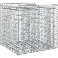 vidaXL Gabionen verhoogde border, 2 stuks, 100 x 100 x 100 cm, verzinkt staal