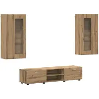vidaXL Tv-meubelset FLORIN 3 st Artisan Eiken Bewerkt hout