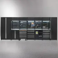 Datona Werkplaatsinrichting PREMIUM met RVS werkblad 500 cm breed - Zwart